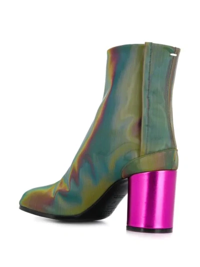 Shop Maison Margiela Metallic Tabi Boots In Green