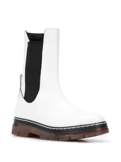 Shop Cedric Charlier Elasticated Side Panel Boots In White