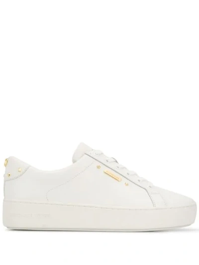 Shop Michael Michael Kors Poppy Lace Up Trainers In White