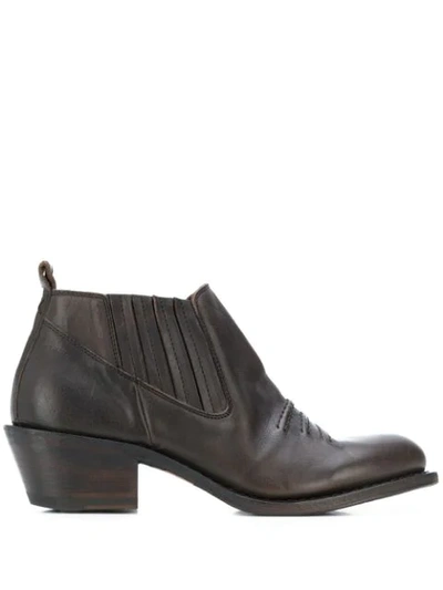 Shop Fiorentini + Baker Stitched-detail Ankle Boots In Brown