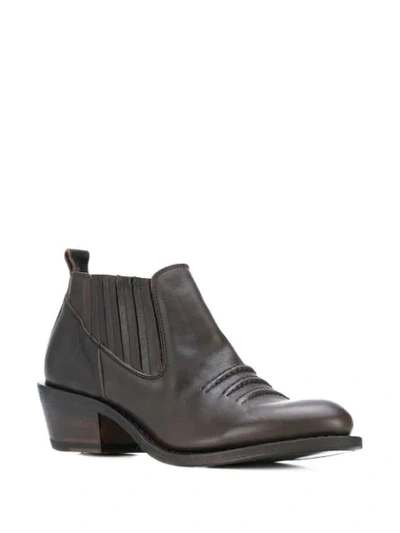 Shop Fiorentini + Baker Stitched-detail Ankle Boots In Brown