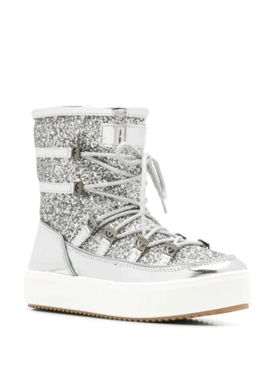 Shop Chiara Ferragni Flirting Ankle Snow Boots In Silver