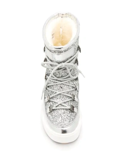 Shop Chiara Ferragni Flirting Ankle Snow Boots In Silver