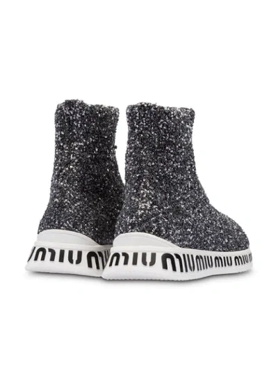 Shop Miu Miu Sequinned Hi In Black