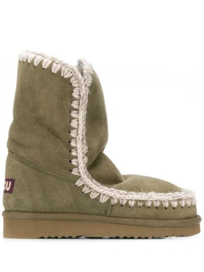 Shop Mou Eskimo Ankle Boots In Green