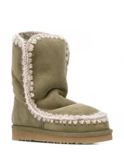 Shop Mou Eskimo Ankle Boots In Green