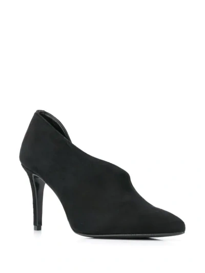 Shop Albano Opened Side Pumps In Cam Nero