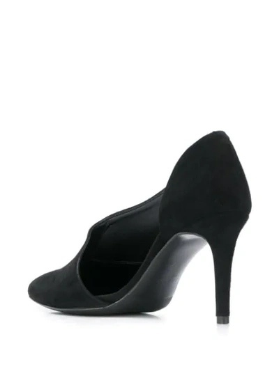 Shop Albano Opened Side Pumps In Cam Nero