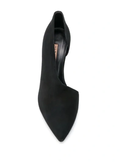 Shop Albano Opened Side Pumps In Cam Nero