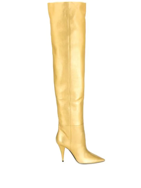 ysl gold boots