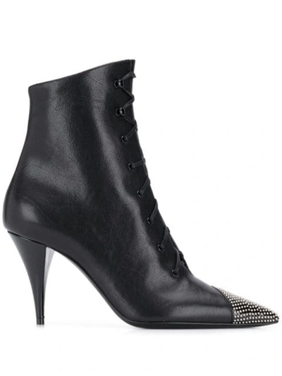 Shop Saint Laurent Kiki Ankle Boots In Black