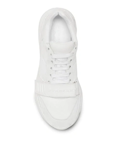 Shop Burberry Suede, Neoprene And Leather Sneakers In White