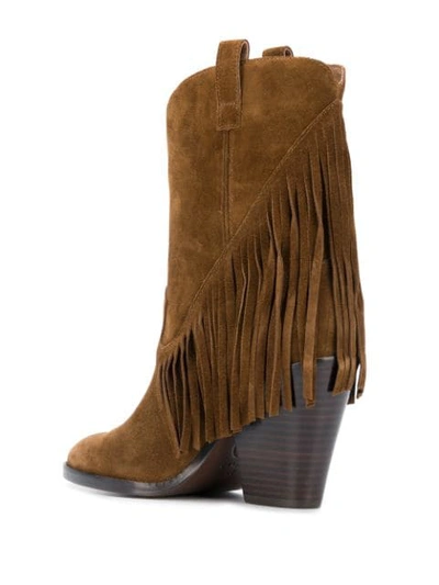 ASH ELISON FRINGED BOOTS - 棕色