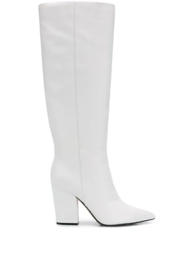 Shop Sergio Rossi Knee High Boots In White