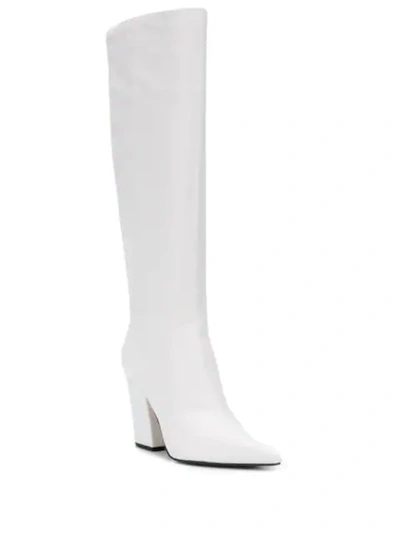 Shop Sergio Rossi Knee High Boots In White