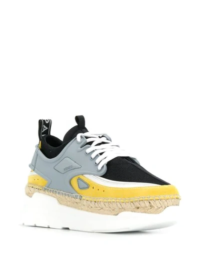 Shop Kenzo K-lastic Platform Sneakers In Grey
