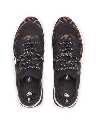 Shop Fendi Logo Sneakers In Black