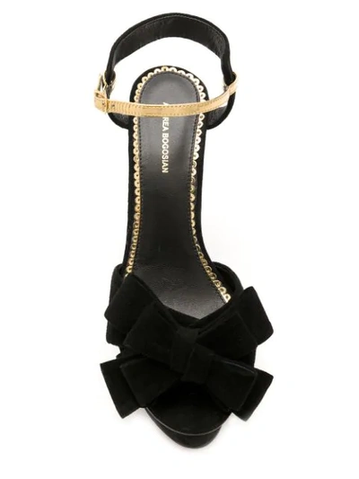 Shop Andrea Bogosian Leather Platform Sandals In Black