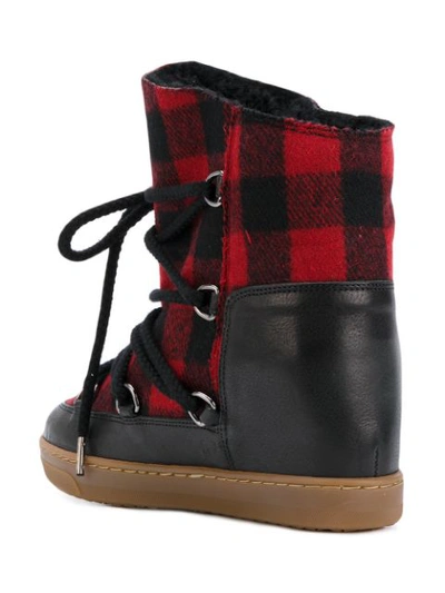 Shop Isabel Marant Tartan Shearling Nowles Boots