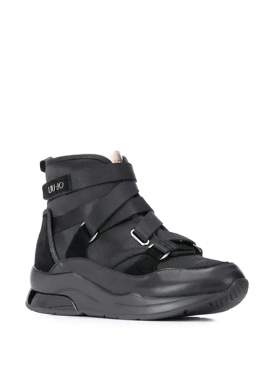 Shop Liu •jo Panelled High-top Sneakers In Black