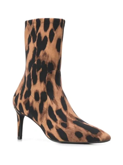 Shop Stuart Weitzman Leopard Print Ankle Boots In Brown