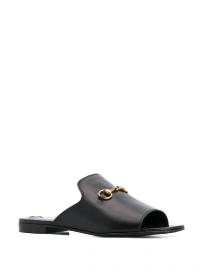 Shop Gucci Slip-on Horsebit Buckle Sandals In Black