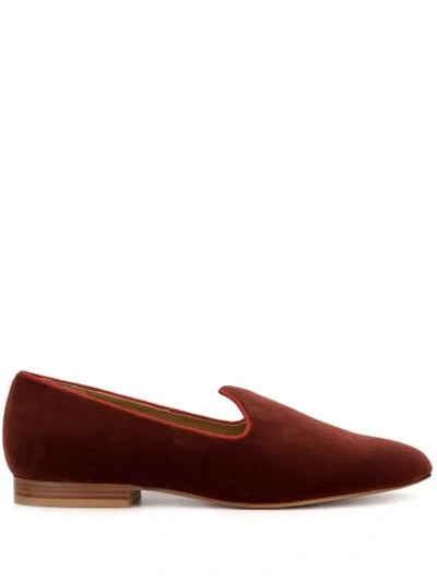 Shop Le Monde Beryl Plain Slipper Shoes In Brown