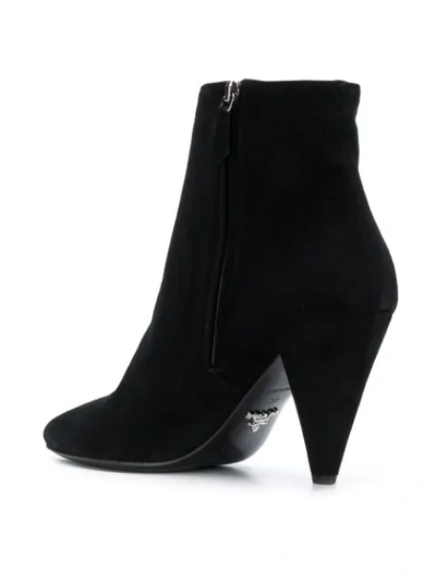 Shop Prada Pointed Ankle Boots In F0002