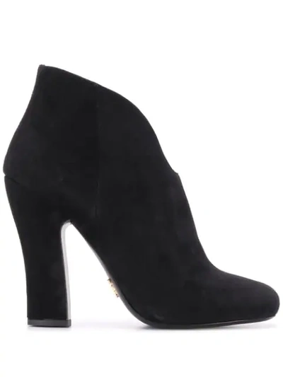 Shop Prada High-heeled Ankle Boots In Black