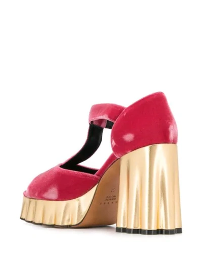 Shop Marni Platform T-bar Sandals In Pink