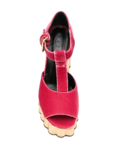 Shop Marni Platform T-bar Sandals In Pink