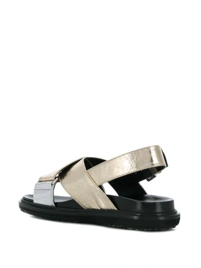 Shop Marni Fussbett Sandals In Metallic