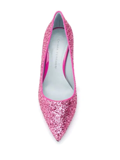 Shop Chiara Ferragni Glitter Pumps In Pink