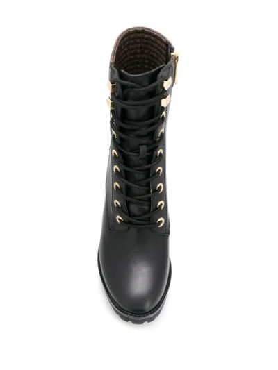 Shop Michael Michael Kors Logo Lined Boots In Black