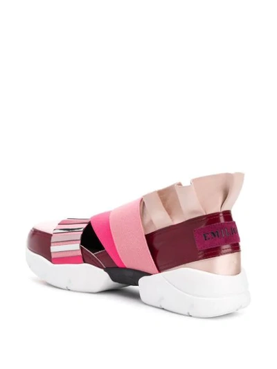Shop Emilio Pucci City Up Colourblock Ruffled Sneakers In A92 Corda