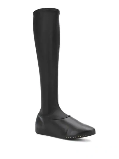 Shop Jil Sander Sock Calf Length Boots In Black