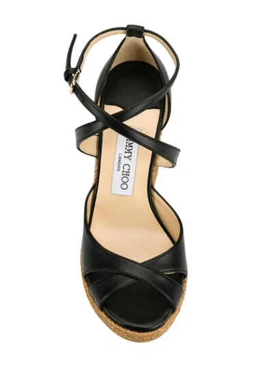 Shop Jimmy Choo Wedge Sandals In Black