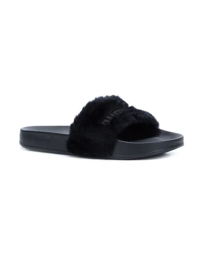 Shop Fenty X Puma X Fenty Leadcat Faux-fur Slides In Black