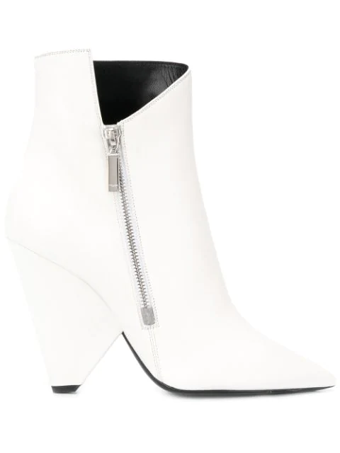 saint laurent white boots