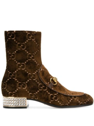 Shop Gucci Gg Supreme Boots In Brown
