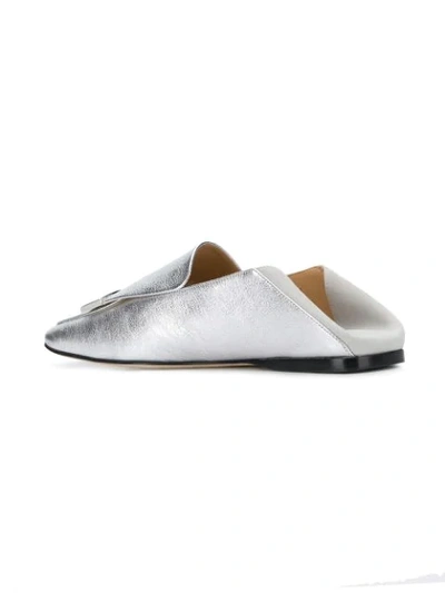 Shop Sergio Rossi Square Toe Loafers - Grey