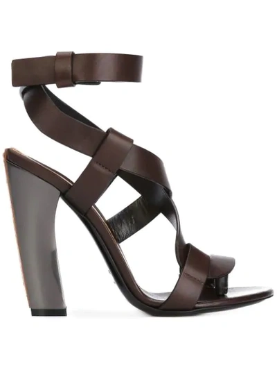 Shop Tom Ford Curved Heel Sandals - Brown