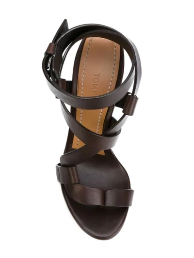 Shop Tom Ford Curved Heel Sandals - Brown