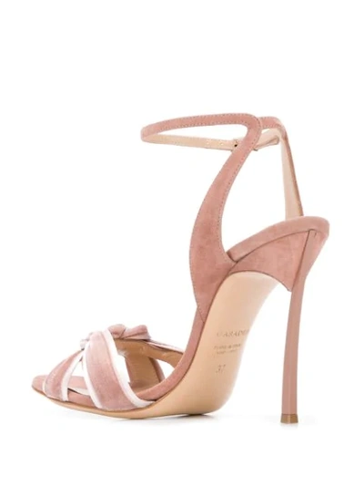 Shop Casadei Knot Front Heeled Sandals In Pink