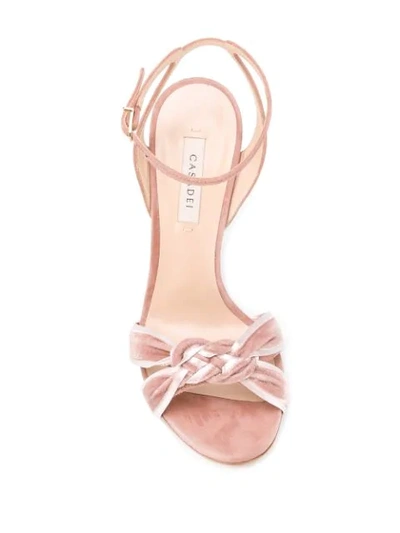 Shop Casadei Knot Front Heeled Sandals In Pink
