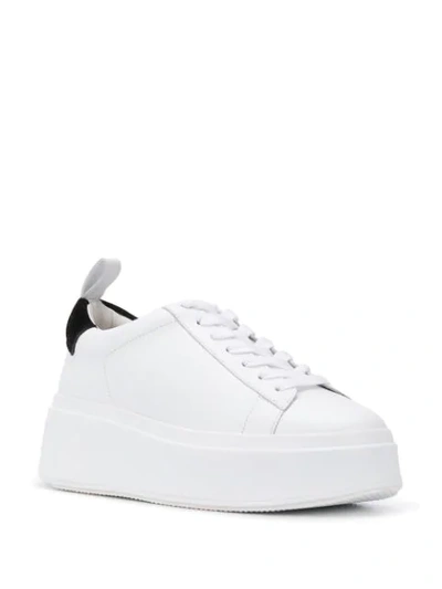 Shop Ash Moon Platform Lace-up Sneakers In White