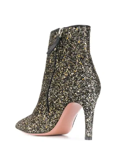 Shop P.a.r.o.s.h Glittered Ankle Boots In Black