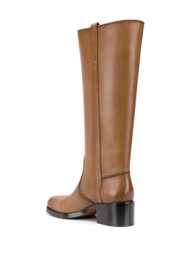 Shop Santoni Knee-length Boots In Brown