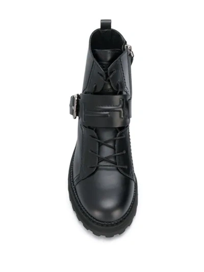 Tod's Ankle Boots In Black Leather With Double T Logo In Black