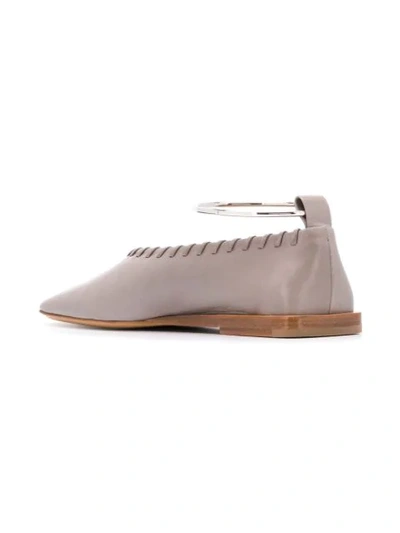 Shop Jil Sander Loop Ballerina Shoes In Grey